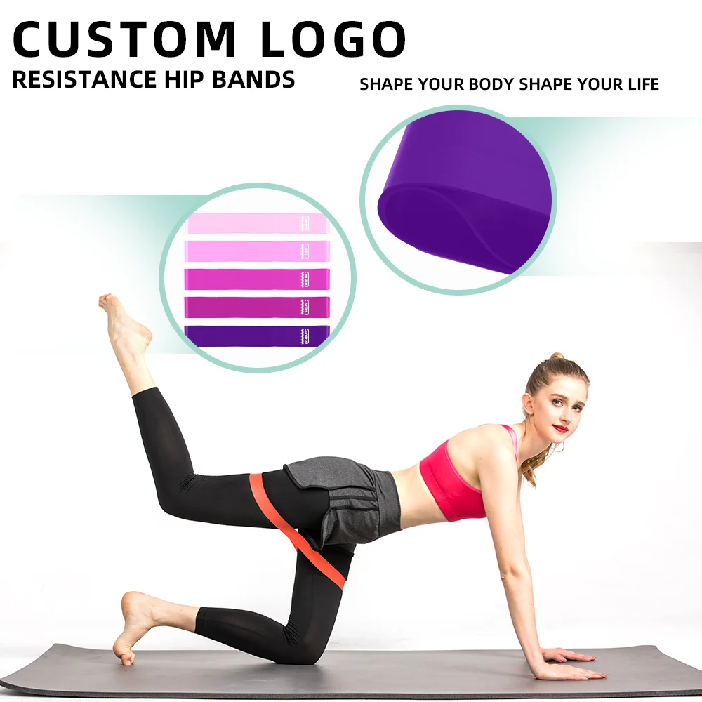 GEDENG TPE Wholesale Gym Workout loop Band Sets  Fitness Exercise Stretch Mini Latex Yoga Custom