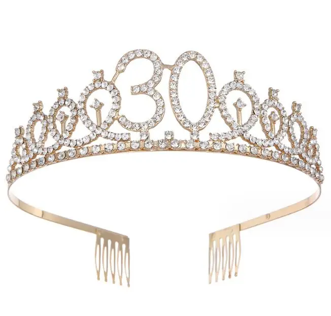 European And American Fashion Alloy Rhinestone Bachelorette Party Crown Happy Birthday Tiara