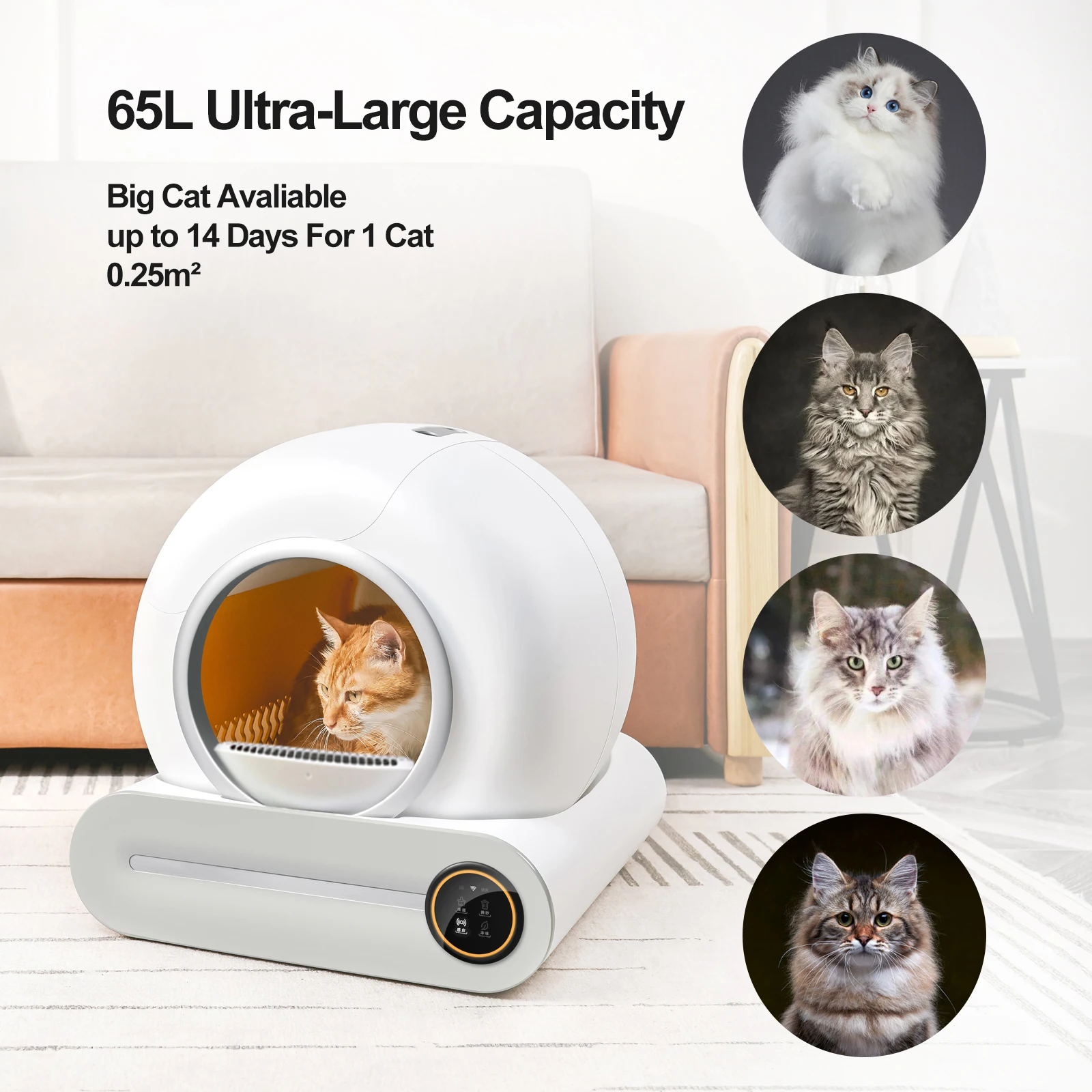Real-time Video Auto Self-Cleaning Automatic Cat Toilet App Control Tuya Smart Application Pet Smart Cat Litter Box