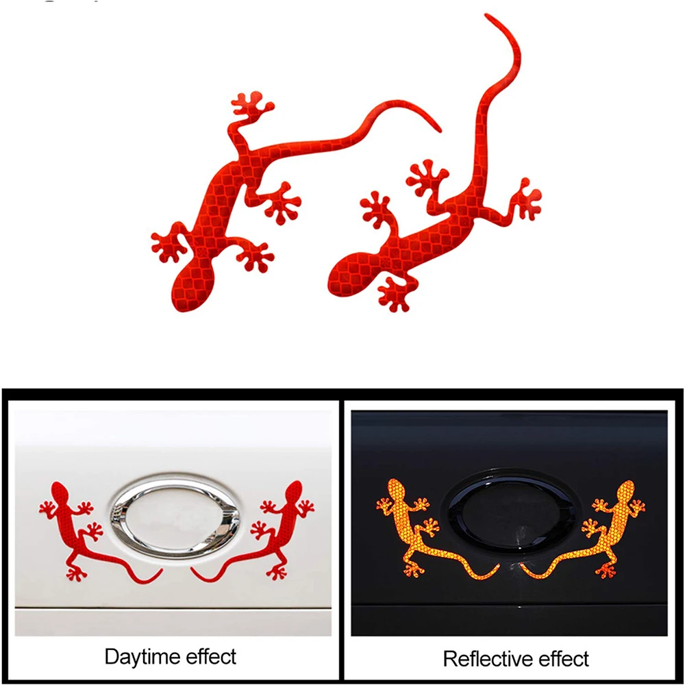 ZUJA Fashion Design Gecko Shape Car Safety PVC Reflective Car Motorcycle Bicycle Sticker