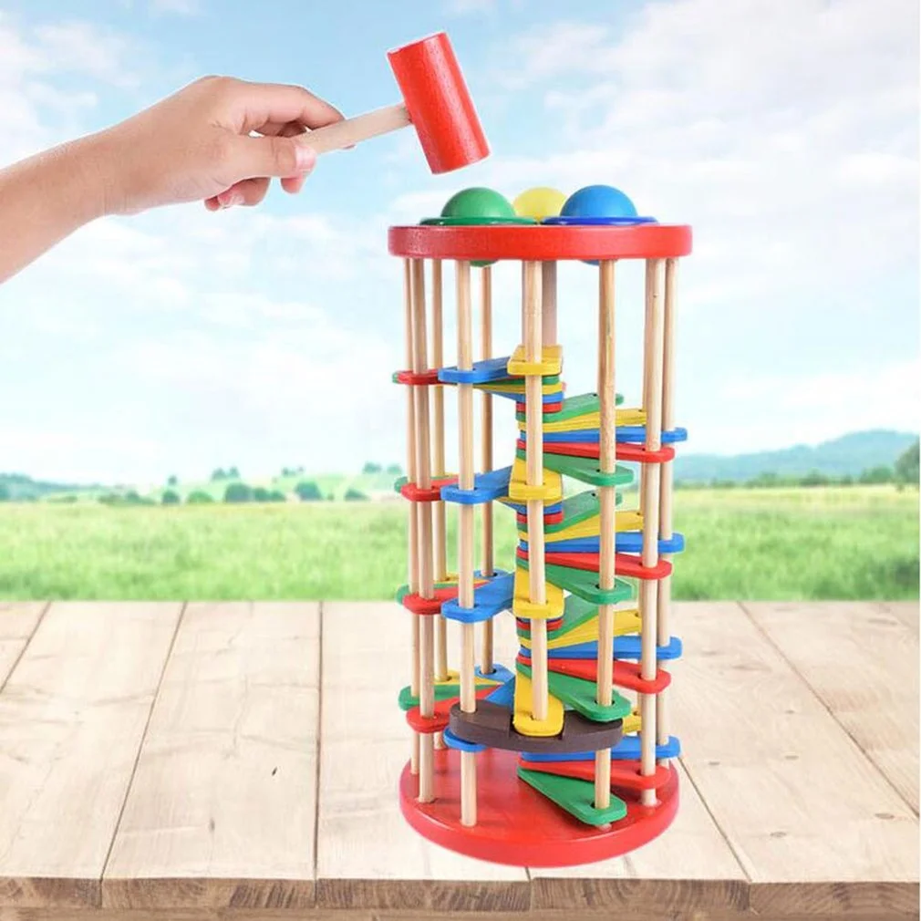 Образовательный мяч-молоток, брызгающая игрушка, брызгающий мяч с молотка, деревянная лестница, игрушка-молоток, брызгающая игрушка