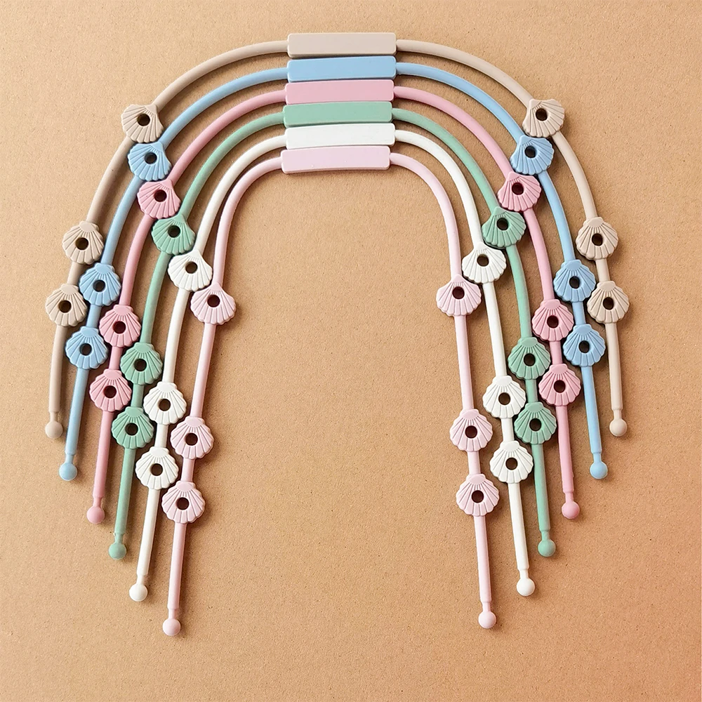 2024 Amazon Hot Sale New Safety Pacifier Teether Strap Stretchable Toy Clip Silicone Baby Toy Straps For Strollers