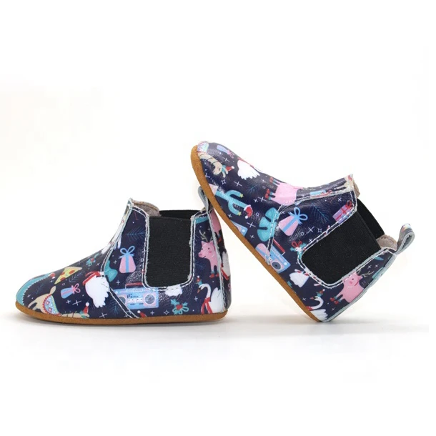 
2020 newborn infant soft sole 3D print leather unisex baby booties 