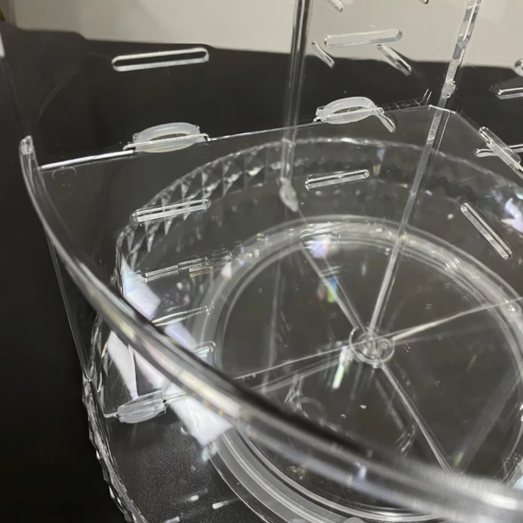 Diamond Design 360  Rotatable Transparent Adjustable Multifunctional Large Capacity Cosmetic Acrylic Storage Box