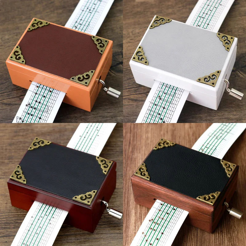 15-tone wooden hand music box. Gift Custom Funny Wood Logo