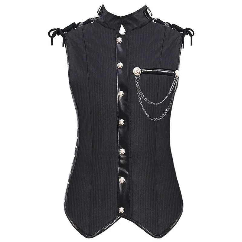 
new Halloween Victory Punk style Waistcoat Halloween party Sleeveless Solid Waistcoat black brown color 