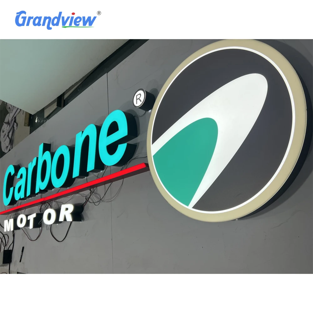 Commerical 3d business illuminated metal backlit letters 3d led sign custom light up letters led channel letter sign
