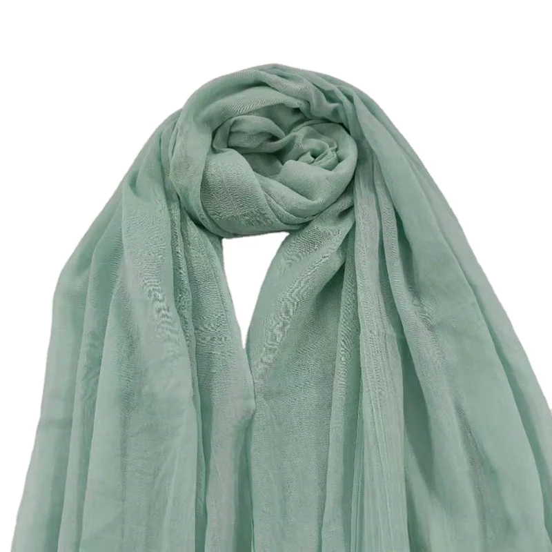 2021 long plain dyed scarf voile fabric new soft light 2021 bawal tudung muslim women