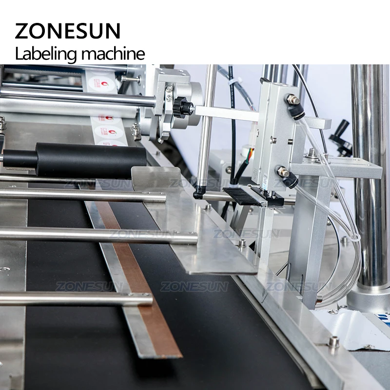 ZONESUN ZS-TB833 Automatic Anti Tamper Proof Evident Adhesive Sticker Sealing Facial Mask Paper Box Corner Labeling Machine