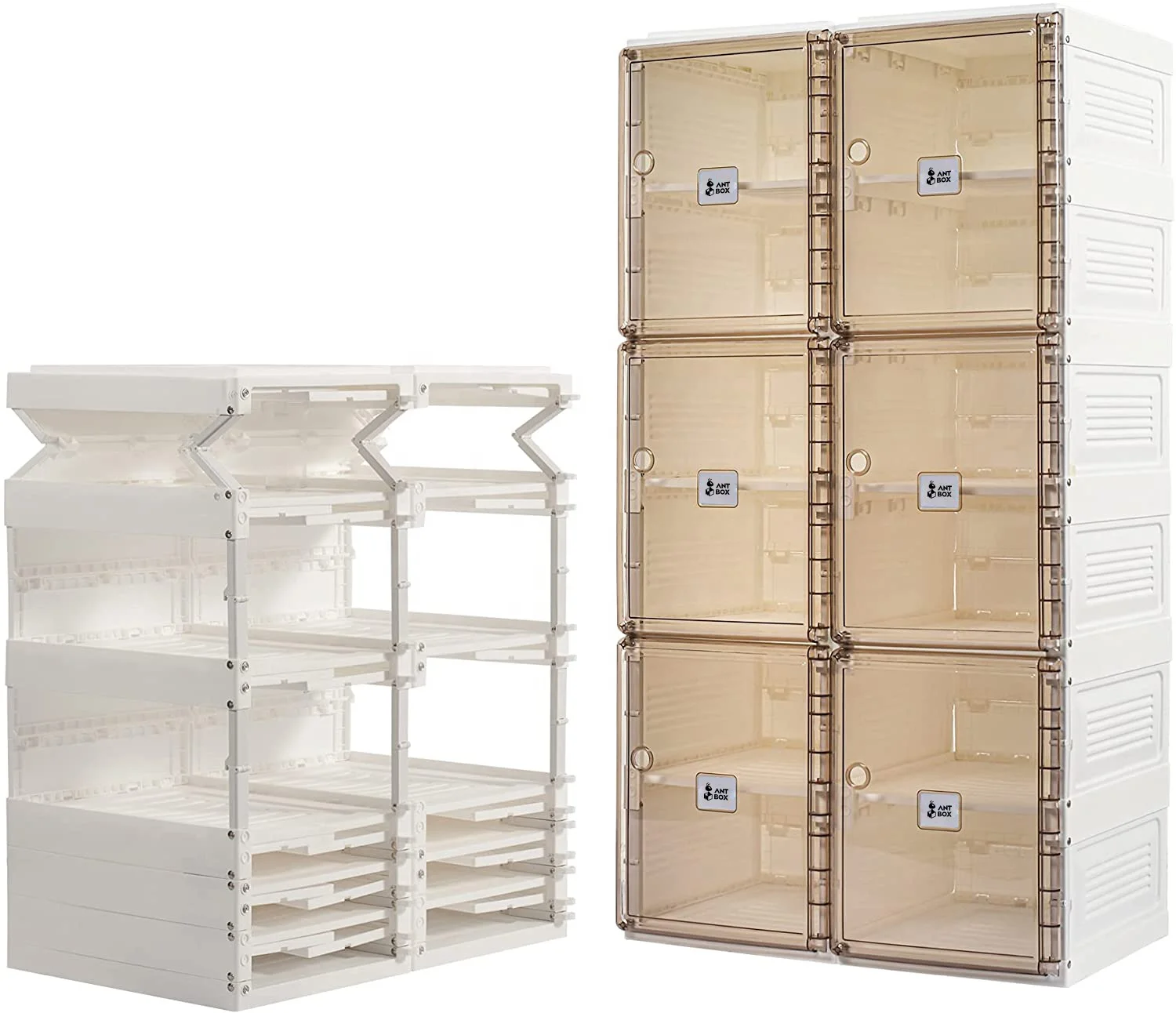 2024 furniture sell now Jianlu transparent shoe rack Foldable cabinet plastic shoes storage box magnetic