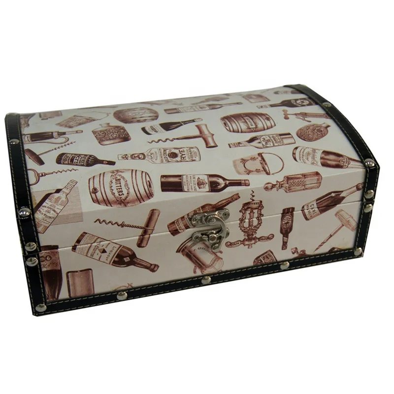 
 2020 новый дизайн, украшение для дома, полиуретановый принт, серебряный замок, двойные бутылки, деревянная коробка для винных бутылок  