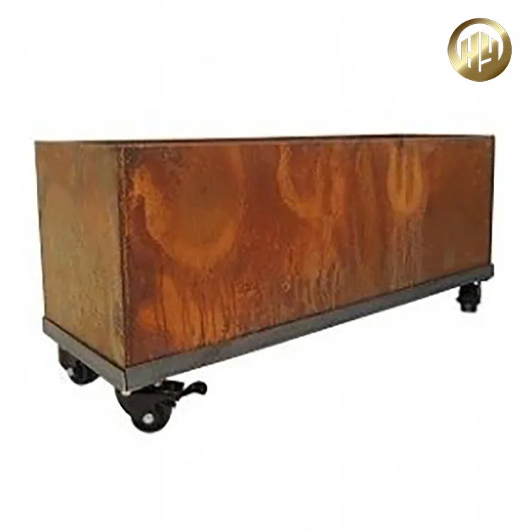 Rectangular Corten Steel High Quality Rusty Planter Pot For Plants