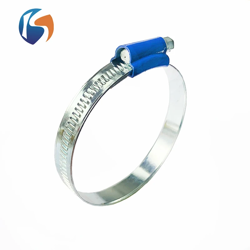 Tianjin Factory Customized Adjustable British Type Stainless Steel Blue Head Pipe Clamp with Good Price