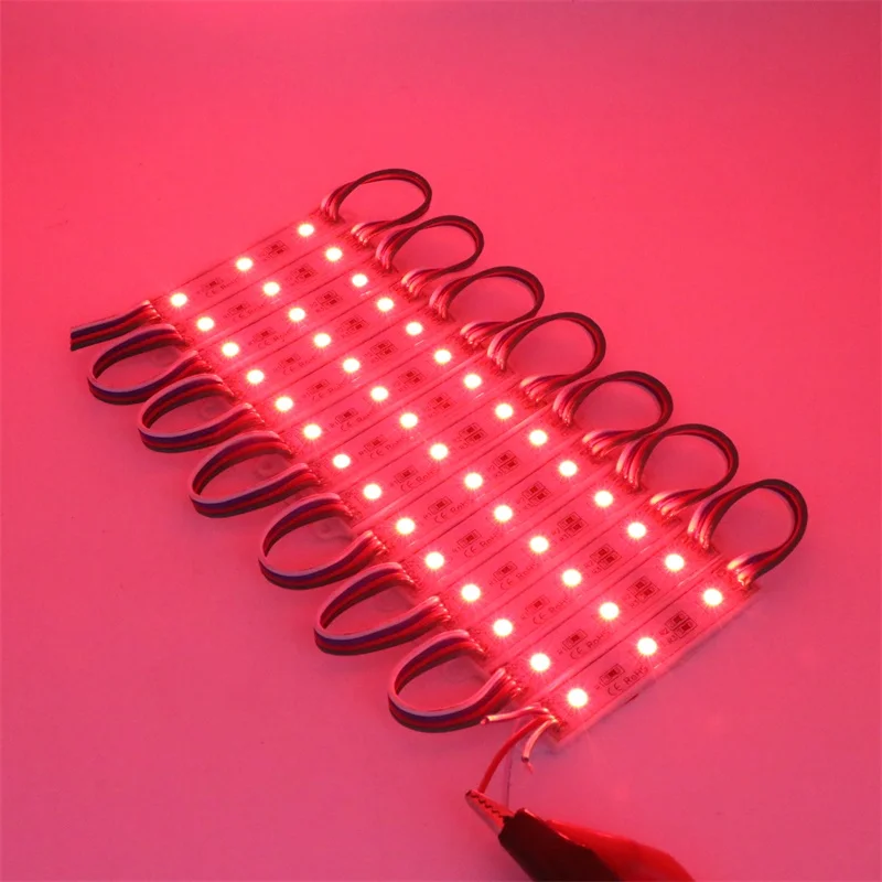 3 LEDs 5050 SMD RGB LED Module Waterproof IP65 Light Strip Lamp DC 12V for Sign Design