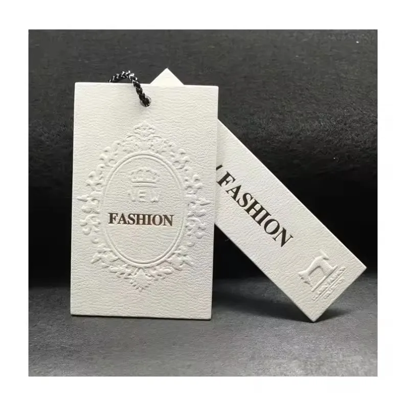 Luxury Thick Paper Cardboard Hang Tag Garment Hangtag Swing Tag With Strings For Clothing And Bag