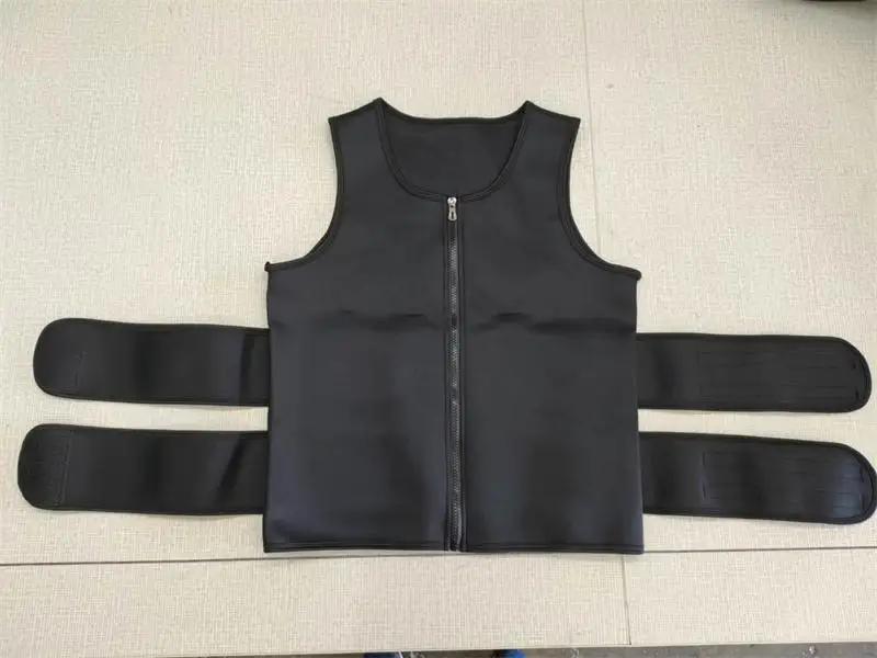 Men Body Shaper Neoprene Sauna Vest Waist Trainer Double Belt Sweat Shirt Corset Top Abdomen Slimming Shapewear Fat Burn Fitness