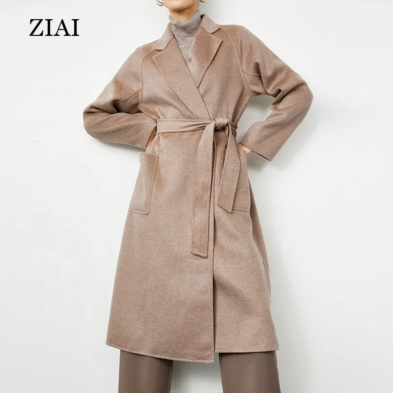 Fashion new double-sided woolen coat for women Double breasted long winter cashmere