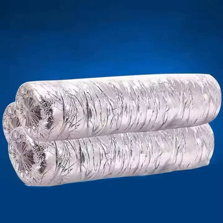 Glass Fiber Cloth Insulation Duct Ventil Flexible HVAC System Air Conditioning Aluminum Foil Fiberglass Insulated Pipe