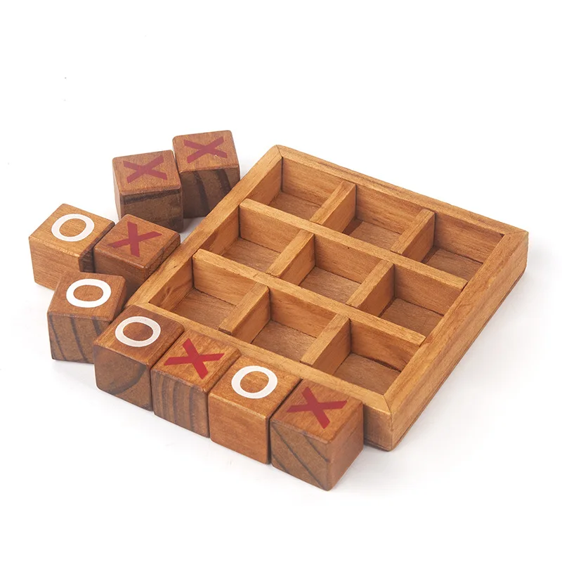 New wood XO chess Tic Tac Toe board game set