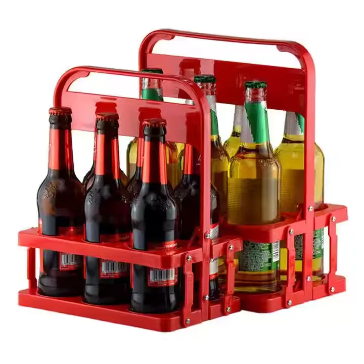 Colorful Beer Bottle Carrier With 6 Pack Glass Bottle Holder For Party Distribution plastic Beer Bottles Holder