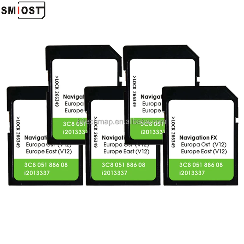 SMIOST Navigation Maps CID Car Memorial for Navig GPS SD Sat Nav Card for VW FX OST V12 Sharan Eos Europe
