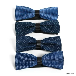 Polka dot red bow ties silk jacquard custom plaid style men bow tie set