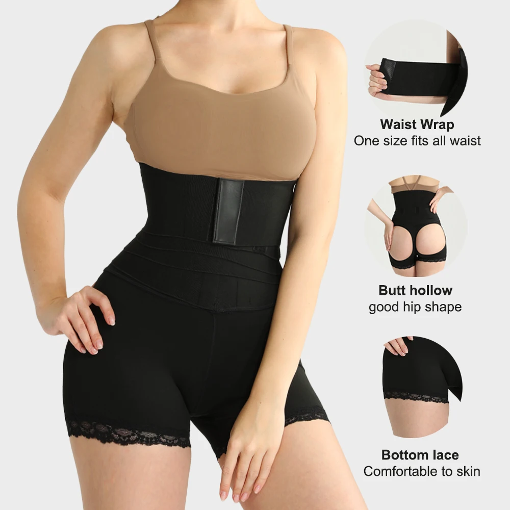Body Shaper Pant Woman Big Size Ladies Underwear Panties Slimming Belt Lace Tummy Wrap Waist Trainer Shaper Short