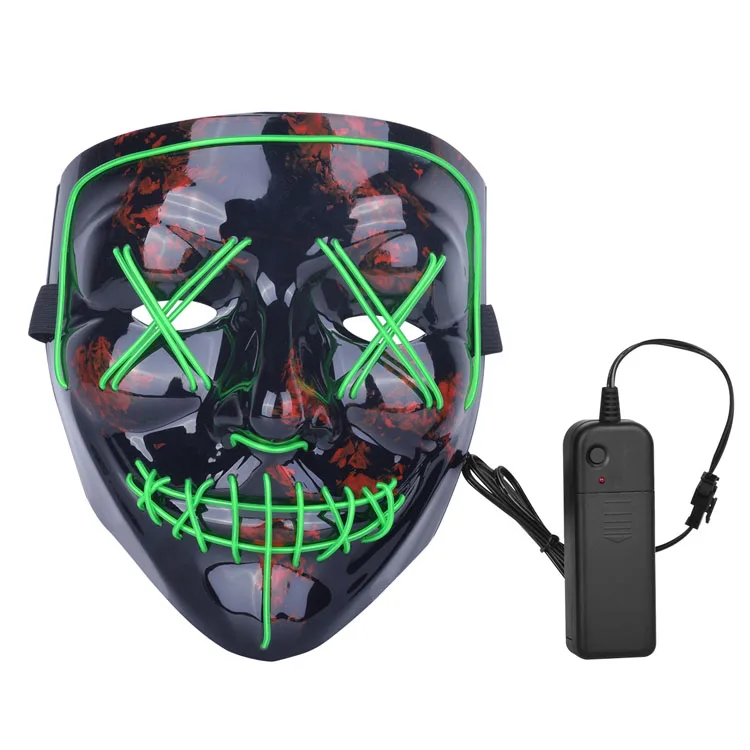 Halloween Light Up Mask EL Wire Scary LED Hacker Anonymous Mask for Party Cosplay