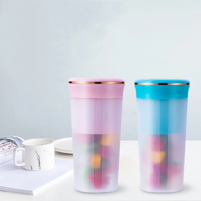 Portable USB Rechargeable 270ml Mini Juices  Blender Pink Sports Bottle Mixer Juicer
