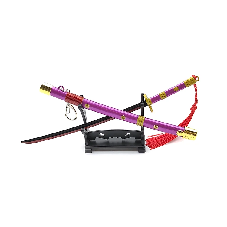 Wholesale Custom Sword Keychain Metal Purple Mini Magic Sword Key chain From Manufacture  anime sword keychain