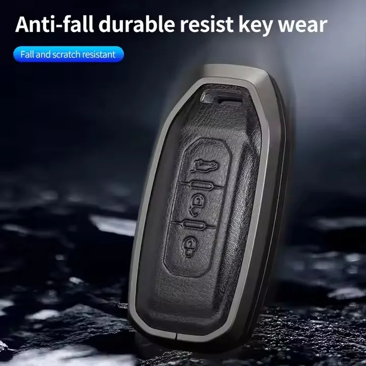 High Selling Car Remote Key Cover TPU Holder Leather Case Accessories Keychain Shell Bag for 2021 JMC Ford Territory s JMC 20 Yu