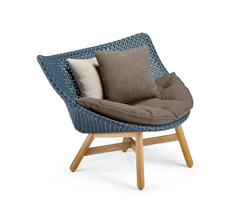 OEM/ODM Outdoor Furniture Rattan Weaving Teak Wood Frame Factory Garden Chair Outdoor Furniture