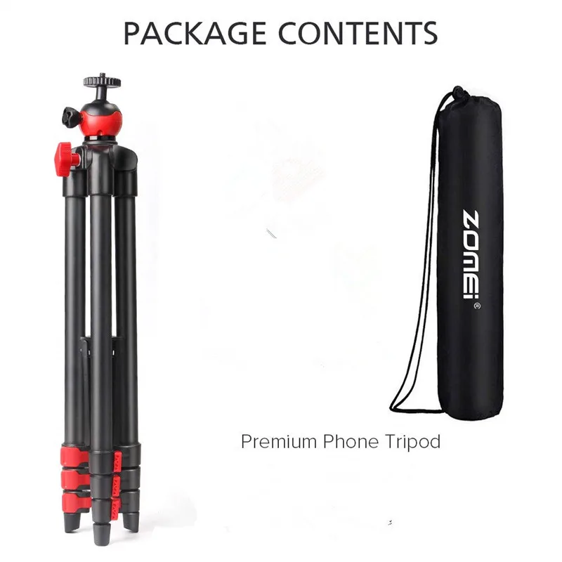 Compact Professional Aluminium Alloy Camera Shooting For Photography Wig Mobile Phone Tripod