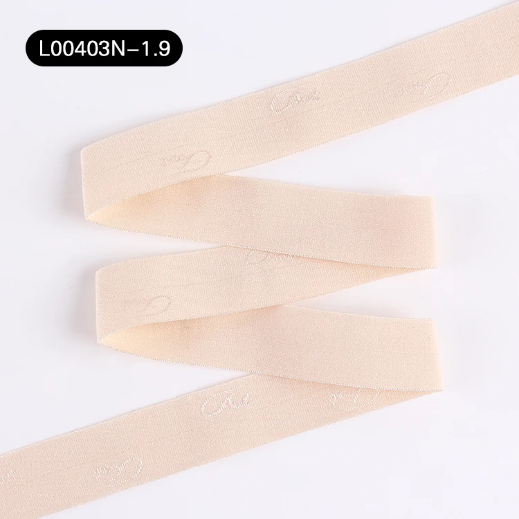 Custom fold over elastic bias tape jacquard edge wrap elastic band for garment accessories
