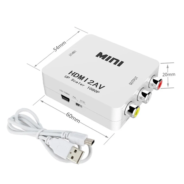 1080P 60Hz HD MI to AV RCA 3RCA CVBs композитный видео аудио конвертер адаптер Mini HDMI2AV