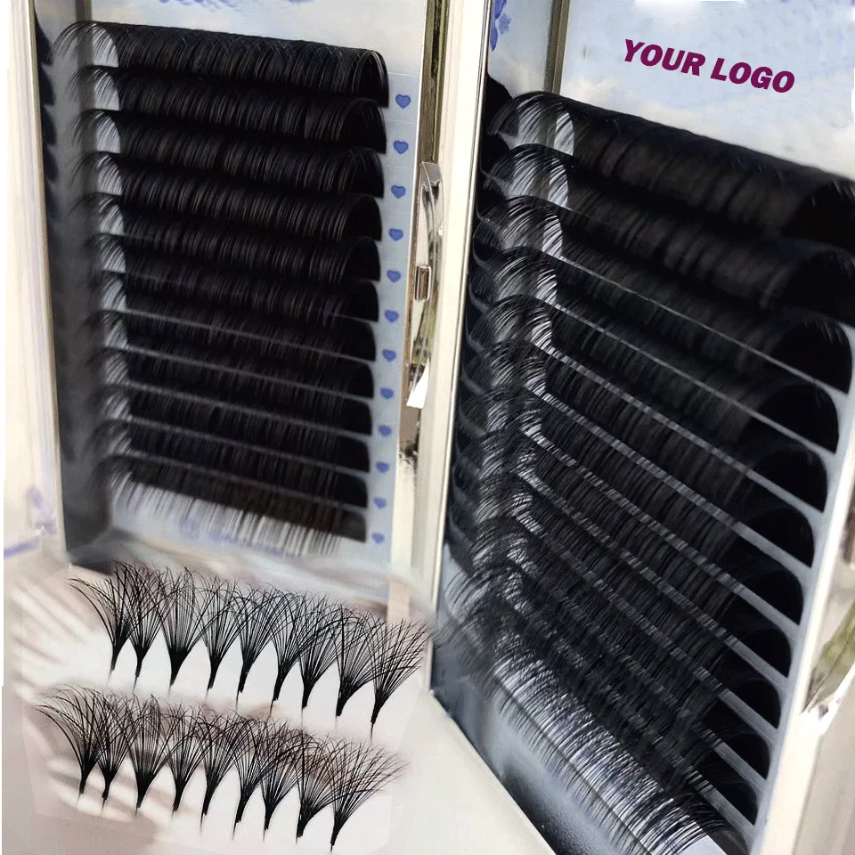 Trays 20-25mm faux mink individual lashes extensions for sale korean fiber pbt bulk matte dark c d cc dd eyelash extensions