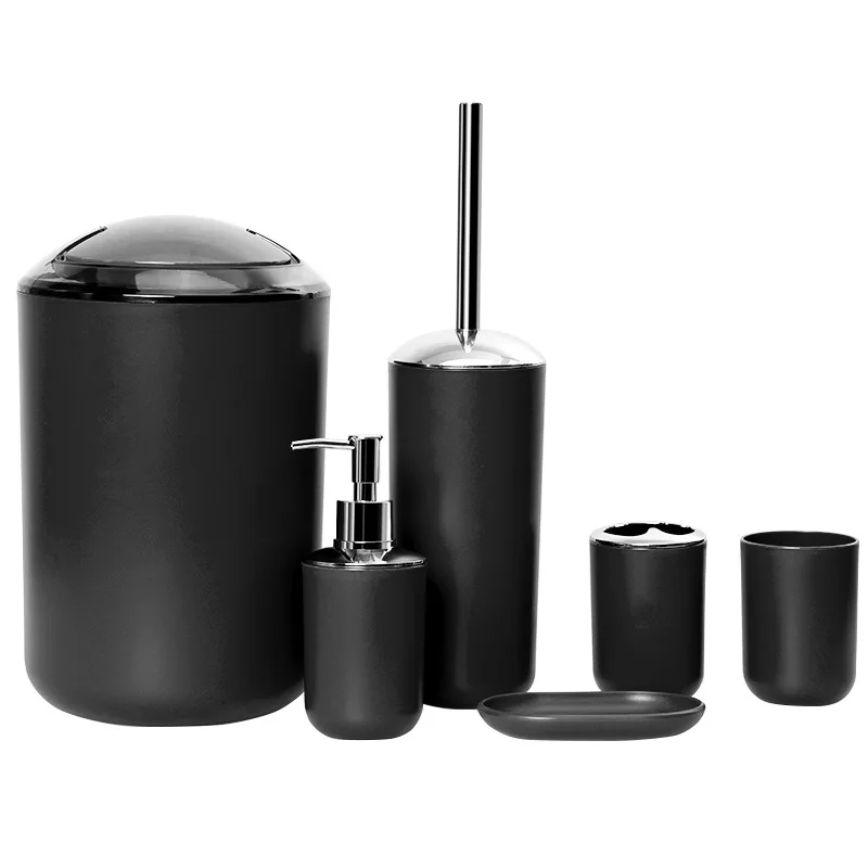 Bathroom Accessories Set 6 Pcs Plastic Gift Set