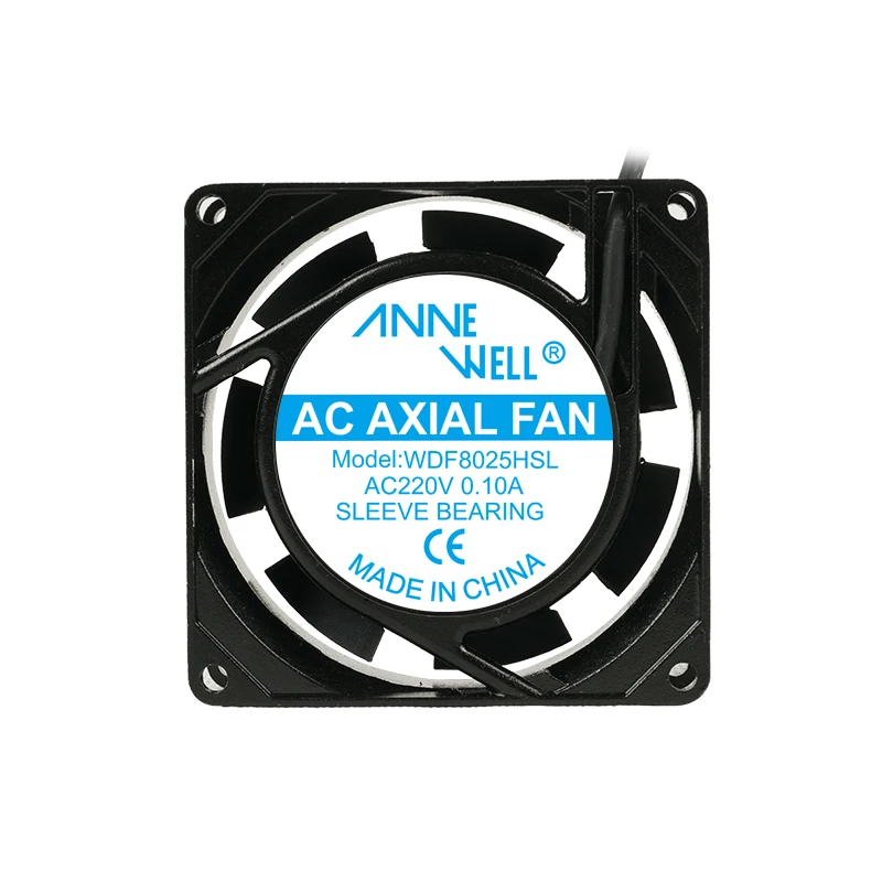 Low Noise Exhaust 80mm 110v 240v  Ac Axial Cooling  Reverse Air Ventilation Fan WDF8025