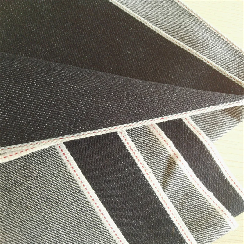 18 OZ plain edge denim fabric wholesale price  for jeans