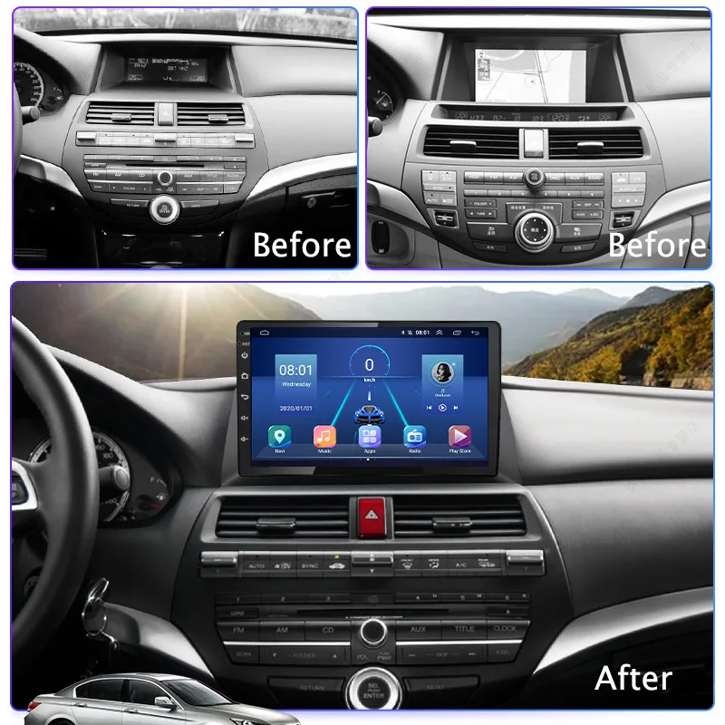 Android 14 for Honda Accord 8 2008-2013 8Core Multimedia Car Video Player GPS Navigation BT Radio Stereo Carplay Android Auto