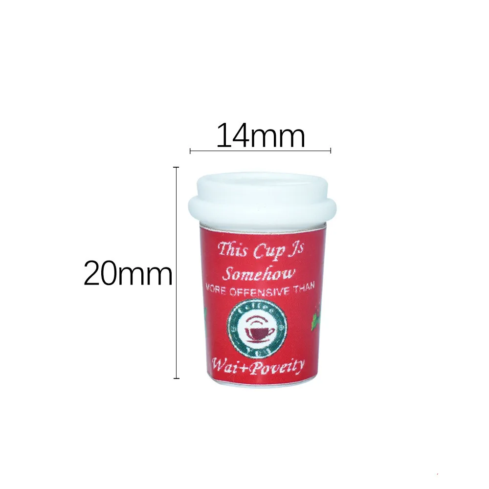 1:12 scale dollhouse miniature mini bjd doll Christmas coffee drink coffee cup for dollhouse decoration