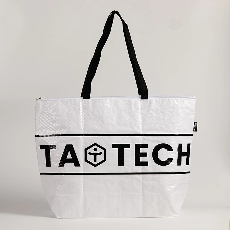 Large capacity environmentally friendly woven bag for shopping portable fully printed woven bag