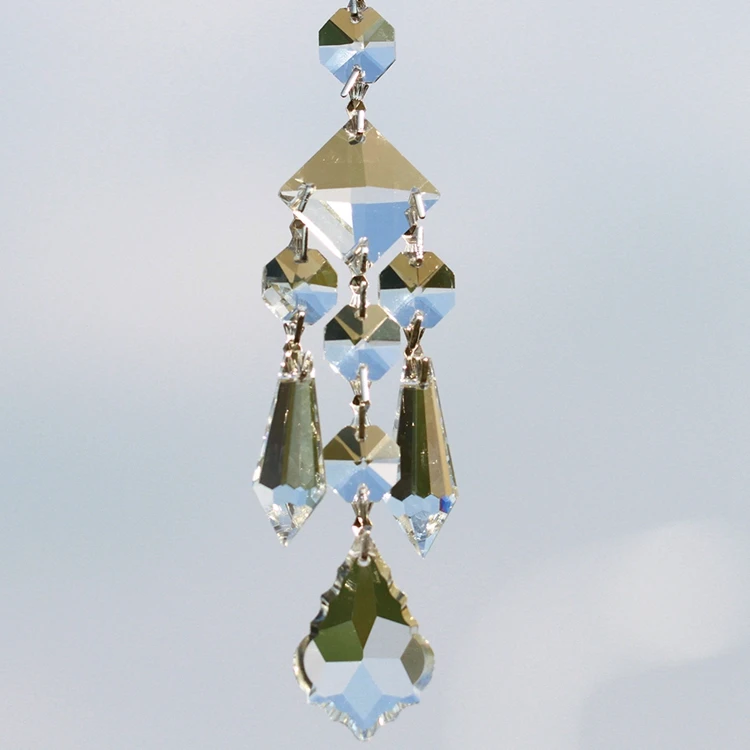 Christmas Faceted Ball Maple Leaf Suncatcher Prism Diy Crystal Pendant
