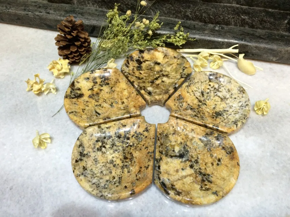 A Set of Moon Shape Tableware Grey Marble Candy Tray