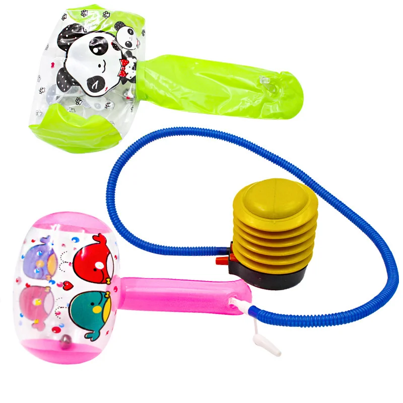 Funny Children Soft Toy Hammer Inflatable Hammer with Bell Toy for Kids with Animal Print Inflatable Toy Hammers