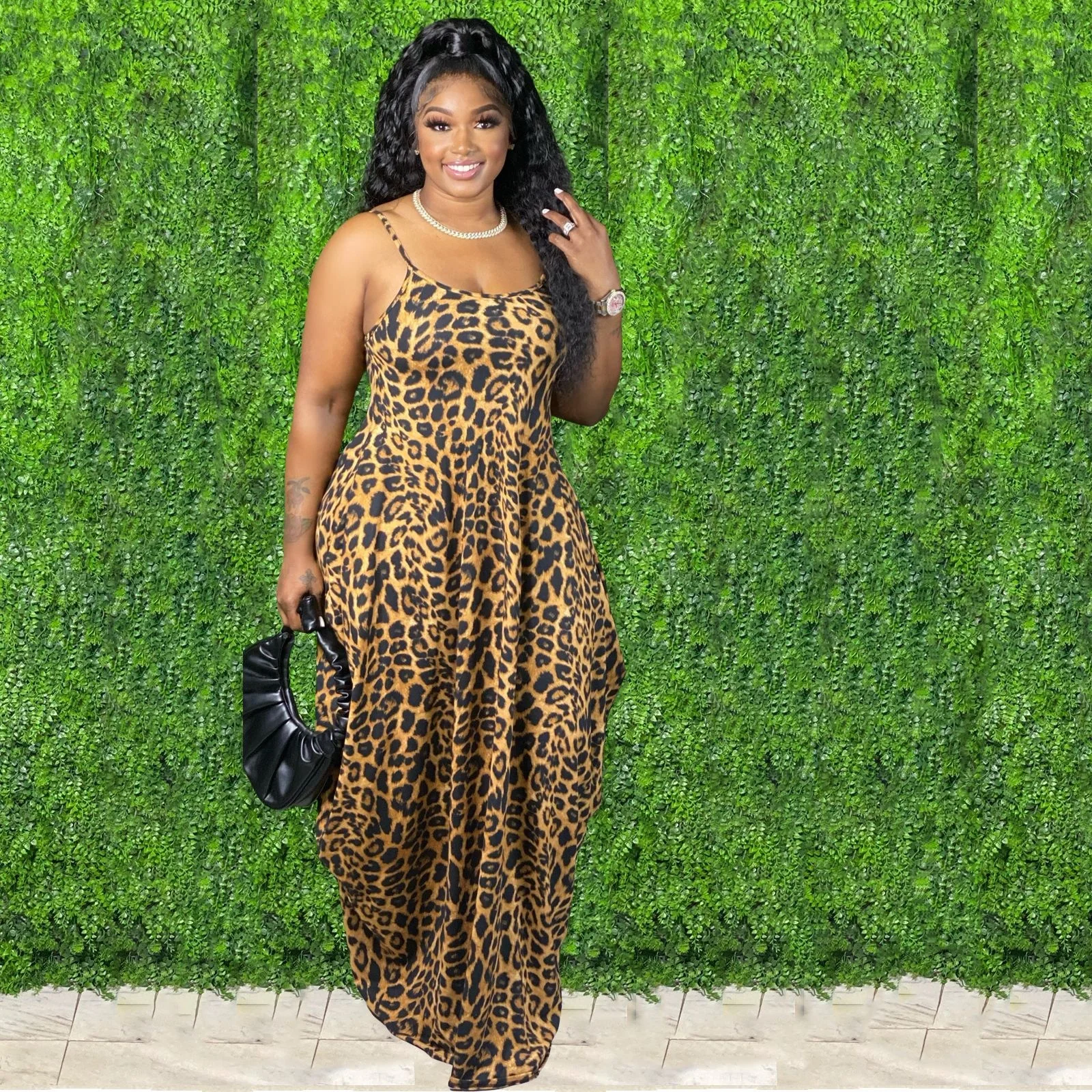 
KX-9305 New season 2021 summer speghetti strap tie dye maxi dress clothing women print casual dresses 