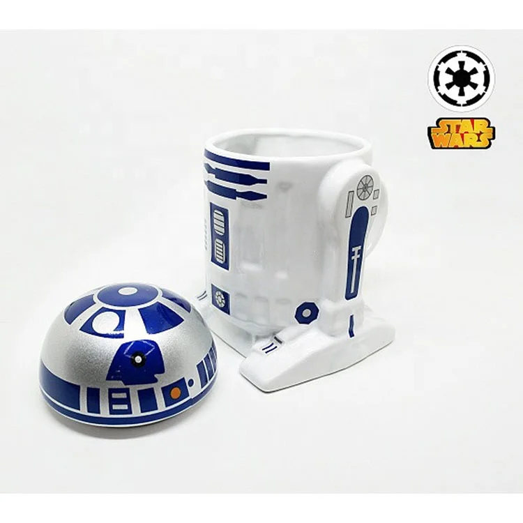 Ceramic R2d2 3d Custom Logo Coffee Mug Cups for Gifts Mugs Customized Logo Customized Color for 1 Users Box 300ml 5 Pieces