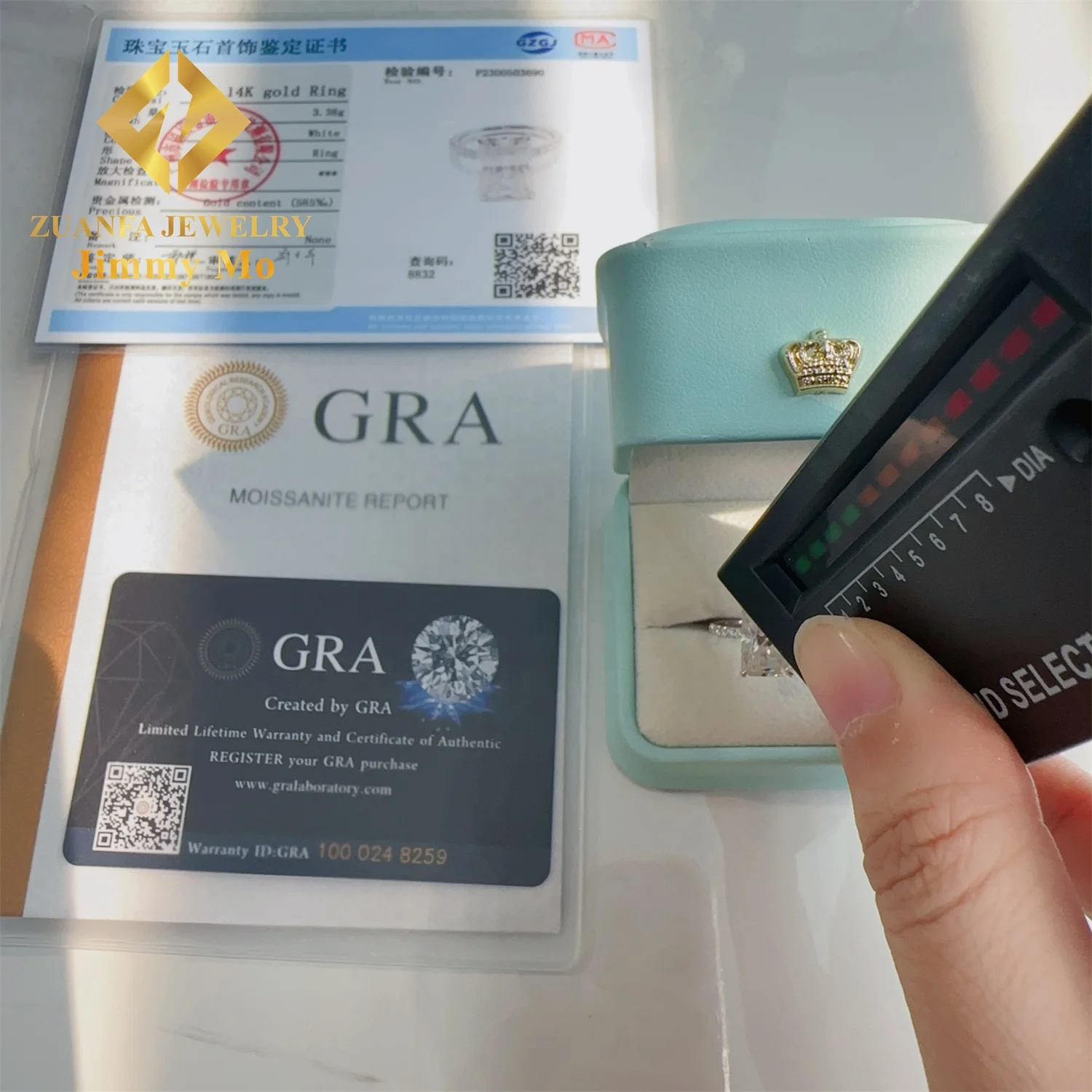 14k Real White Gold Gorgeous Bridal Wedding Jewelry Set 5Ct Clushed Radiant Moissanite Diamond Engagement Ring Ladies