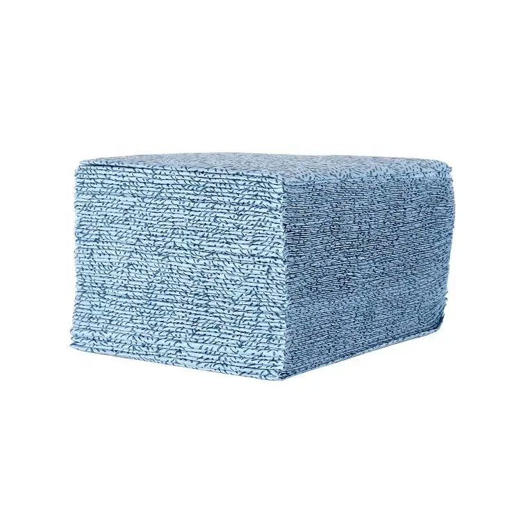 Blue 1/4 Fold Disposable Cloth Wipes Heavy Duty Industrial Cleaning Melt Blown Polypropylene Material Car Care