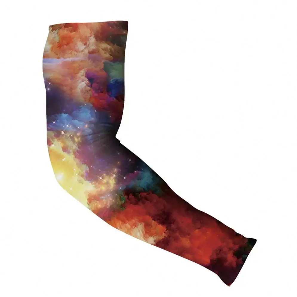 Outdoor Elastic Print Cool Arm Sleeves Cycling Wear Ice Silk Fabric Sleeves super hero cartoon upf 50 arm cover sleeves